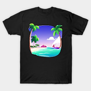 Summer lover, beach, palm trees. T-Shirt